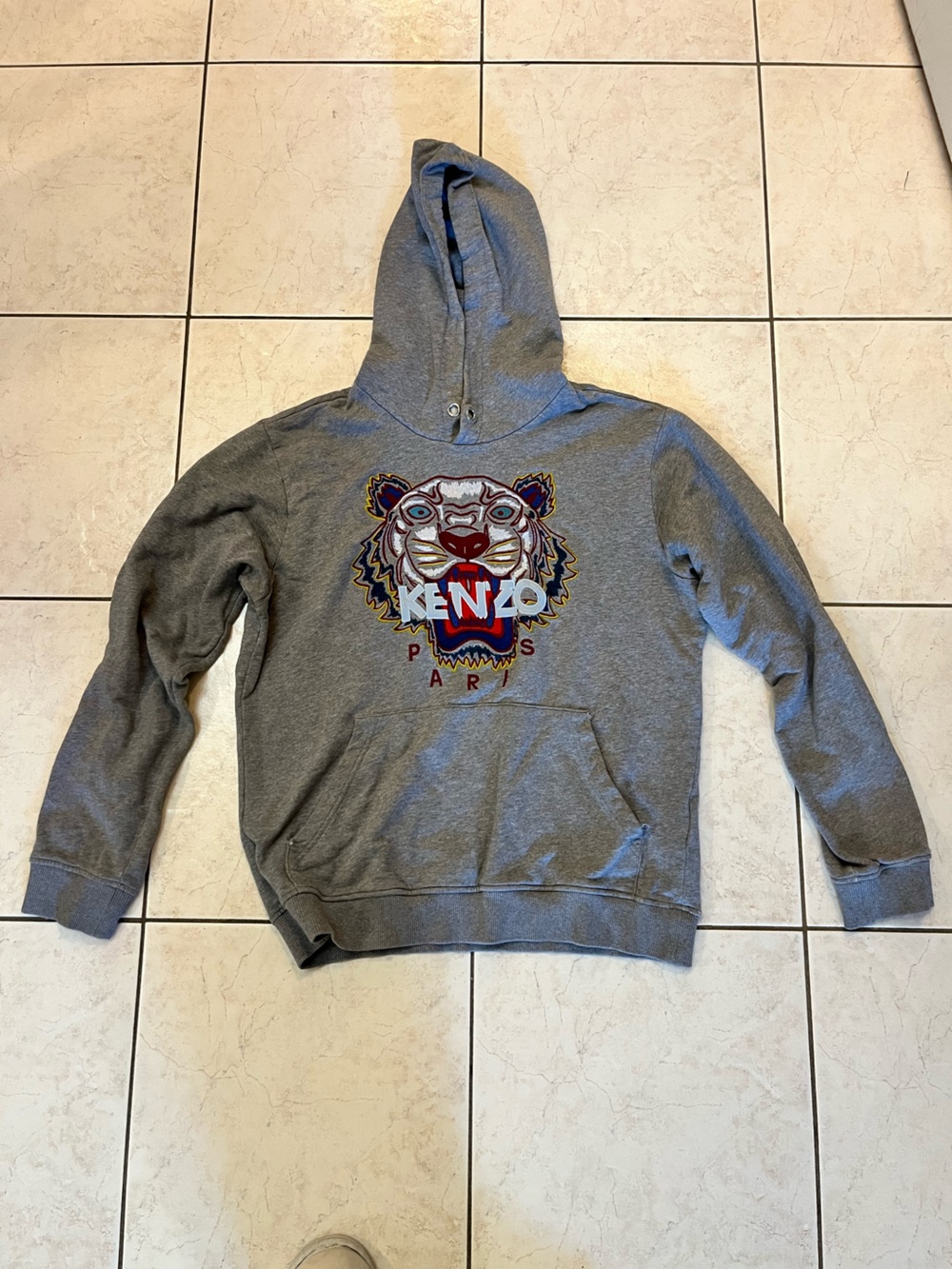 Kids Grey Hooded Jacket Close-up